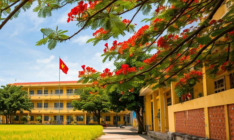 Cho nắng sân trường